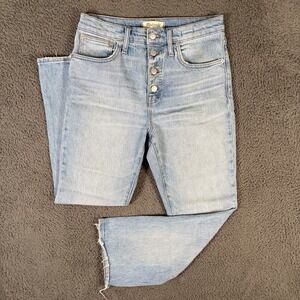 Madewell Jeans Womens 27 Blue Cali‎ Demi-Boot Button Fly Light Wash Preppy